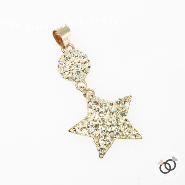 DIJE PLATA  ESTRELLA MICROCRISTAL (PDM052)