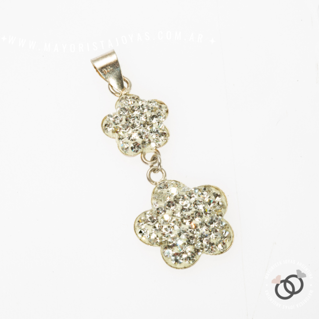 DIJE PLATA FLORES MICROCRISTAL (PDM053)