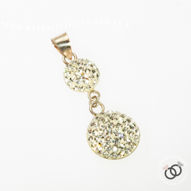 DIJE PLATA MEDIAS ESFERAS MICROCRISTAL (PDM055)