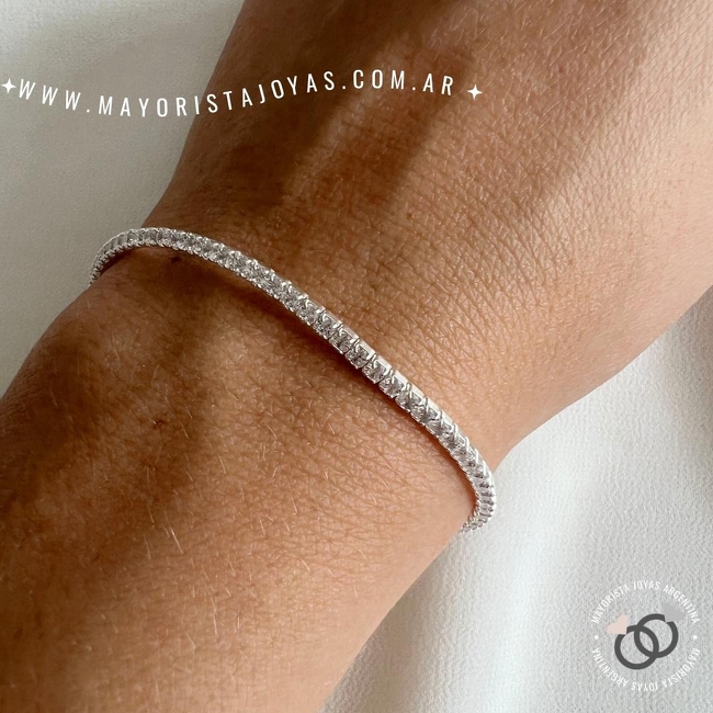 PULSERA PLATA Y ZIRCON (PBZ0024)