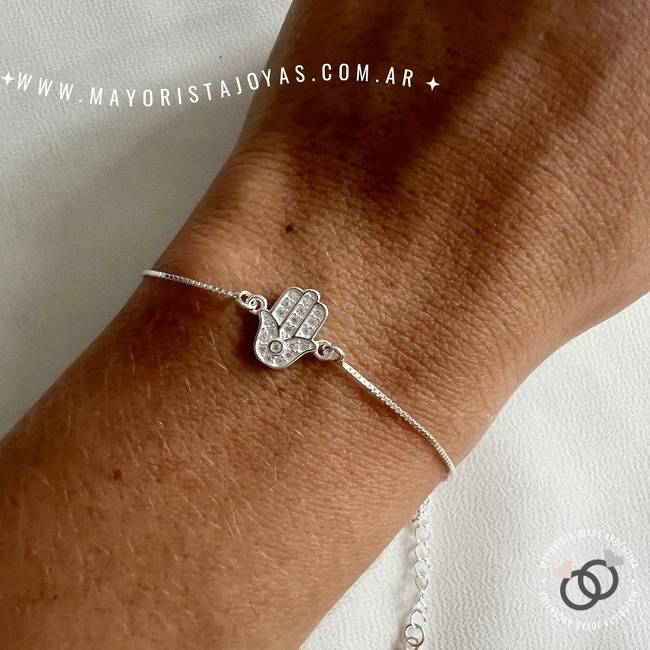 PULSERA PLATA Y CUBIC (PBZ0007)