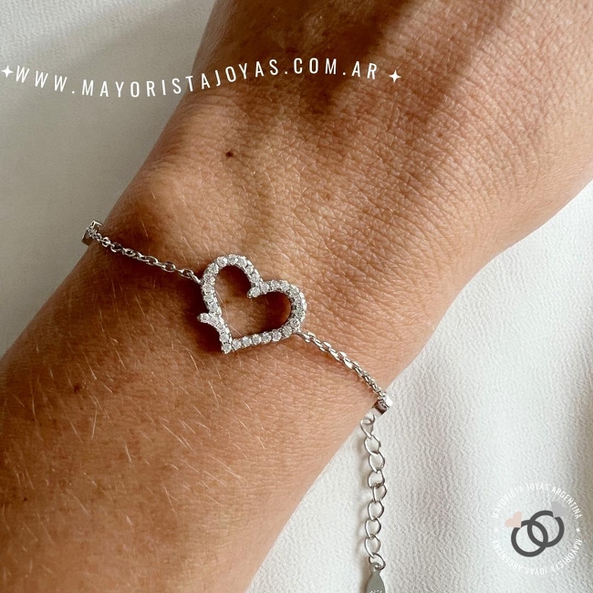 PULSERA PLATA Y CUBIC (PBZ0019)