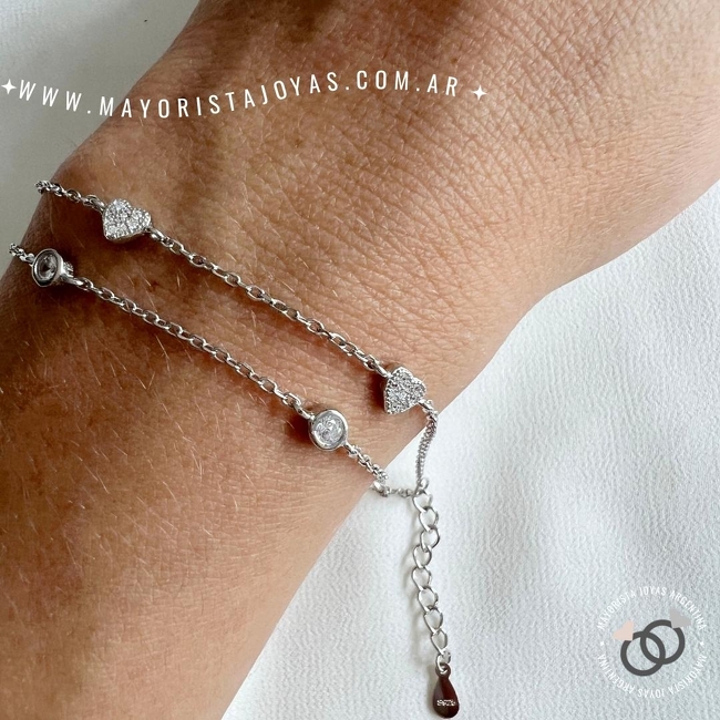 PULSERA PLATA Y CUBIC (PBZ0020)