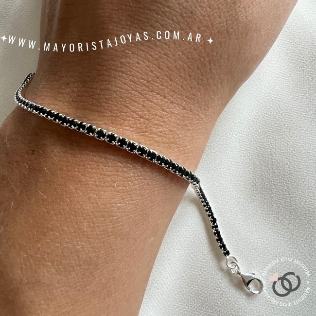 PULSERA PLATA Y CUBIC (PBZ0035)