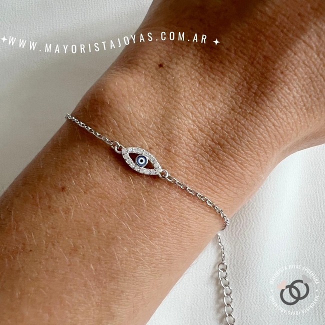 PULSERA PLATA Y CUBIC (PBZ0008)