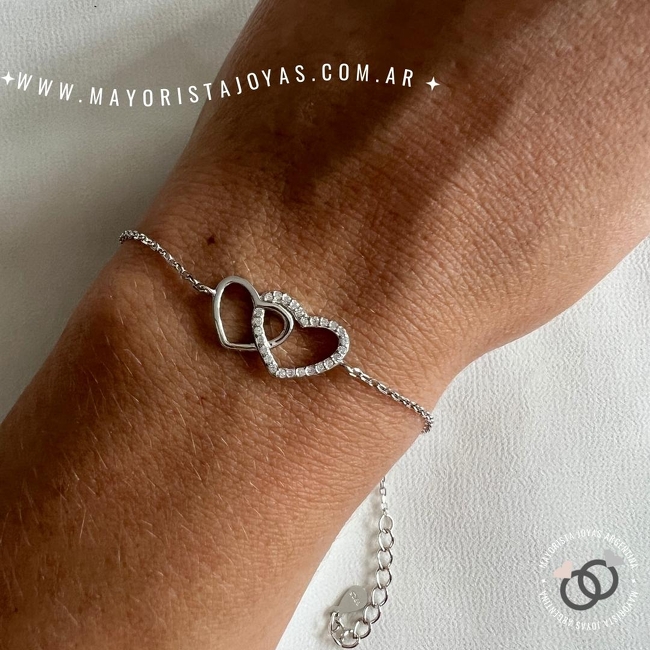 PULSERA PLATA Y CUBIC (PBZ0017)