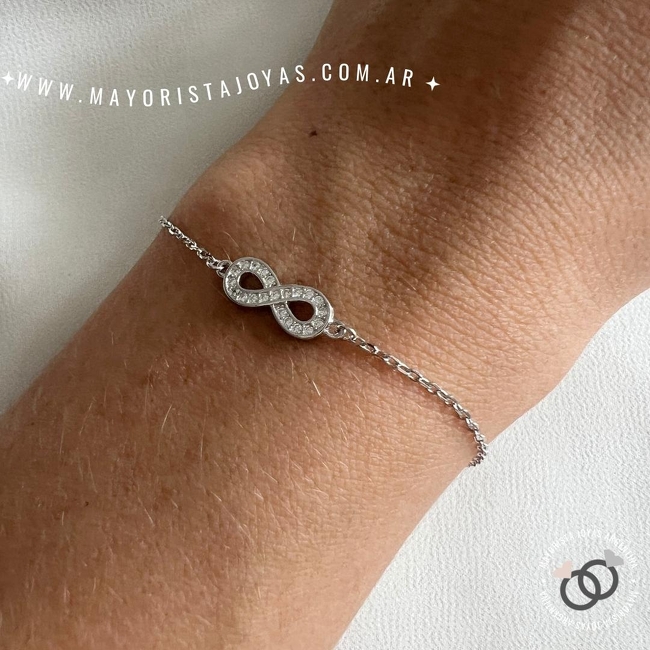 PULSERA PLATA Y CUBIC (PBZ0023)