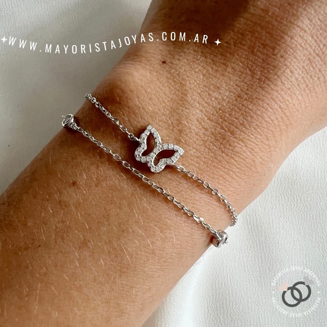 PULSERA PLATA Y CUBIC (PBZ0030)