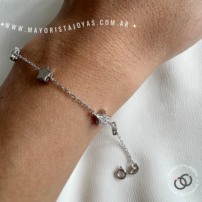 PULSERA PLATA Y CUBIC (PBZ010)