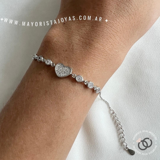 PULSERA PLATA Y CUBIC (PBZ0034)