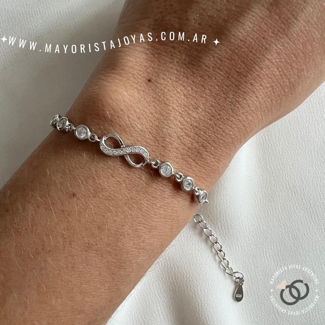 PULSERA PLATA Y CUBIC (PBZ0145)