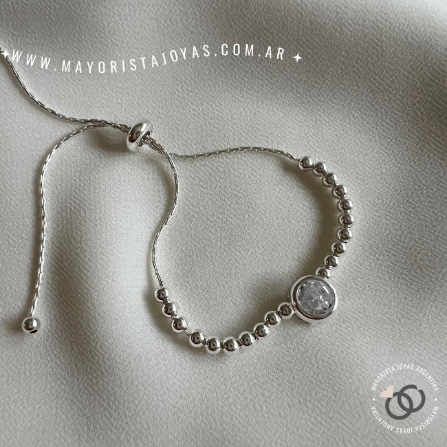 PULSERA PLATA Y CUBIC (PBZ0001)