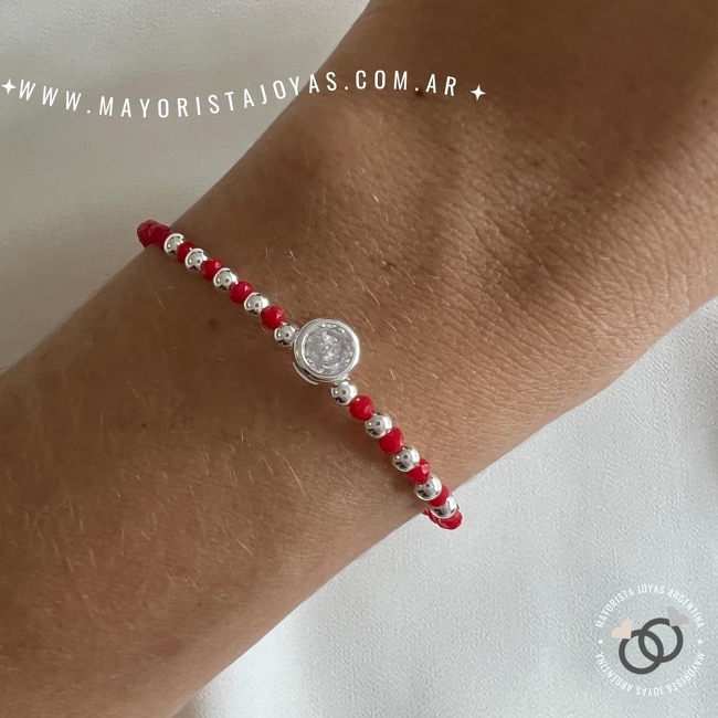 PULSERA PLATA Y CRISTALES CHECOS (PBC004)