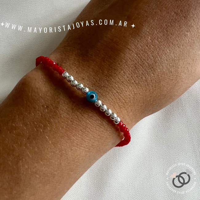 PULSERA PLATA Y CRISTALES CHECOS (PBC008)