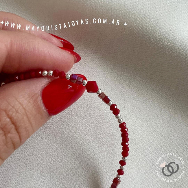 PULSERA PLATA Y CRISTALES CHECOS (PBC0012)