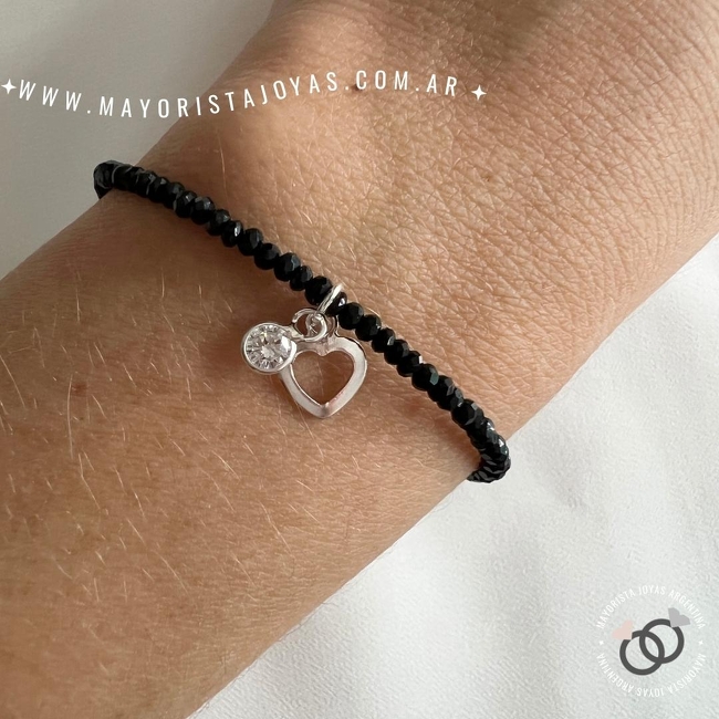 PULSERA PLATA Y CRISTALES CHECOS (PBC011)