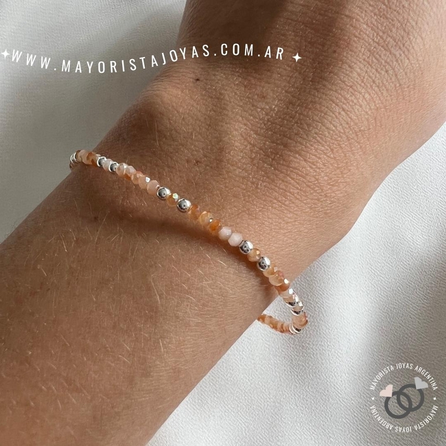 PULSERA PLATA Y CRISTALES CHECOS (PBC019)