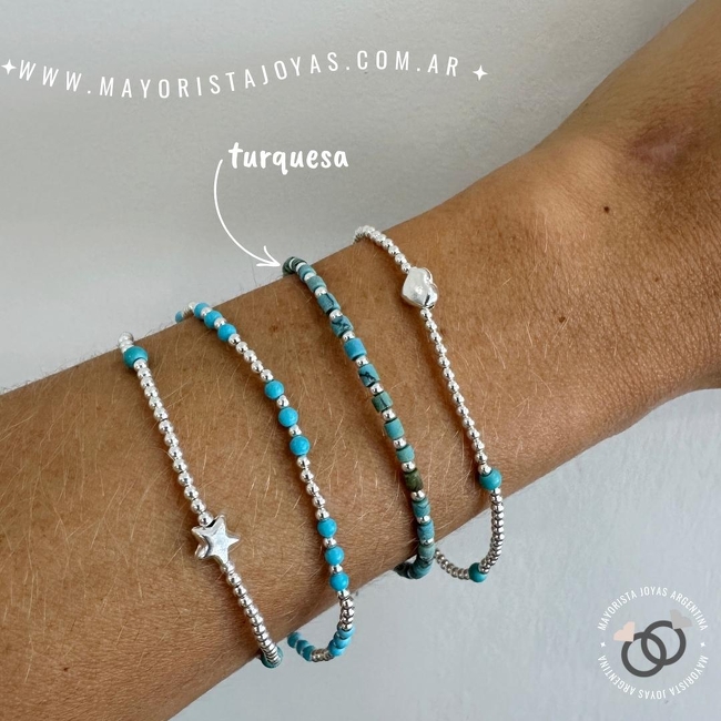 PULSERA PLATA Y PIEDRA (PBN0117)