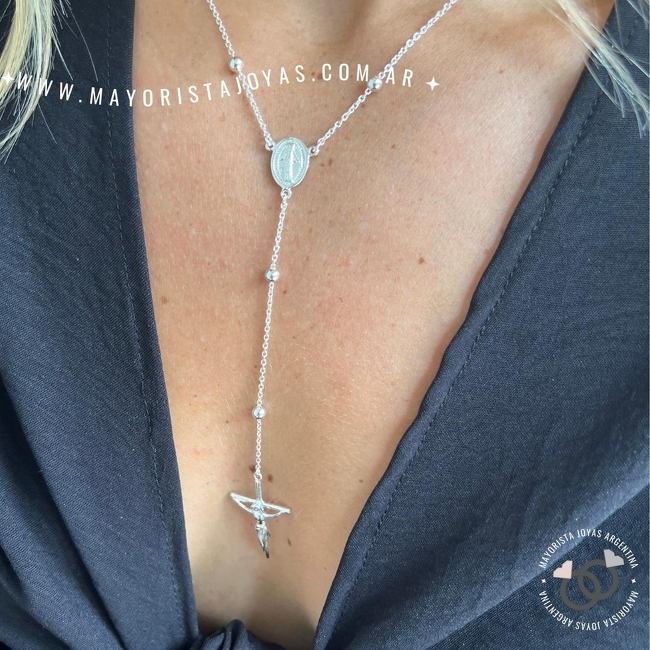 ROSARIO PLATA LISA 40 CM (PCL084)