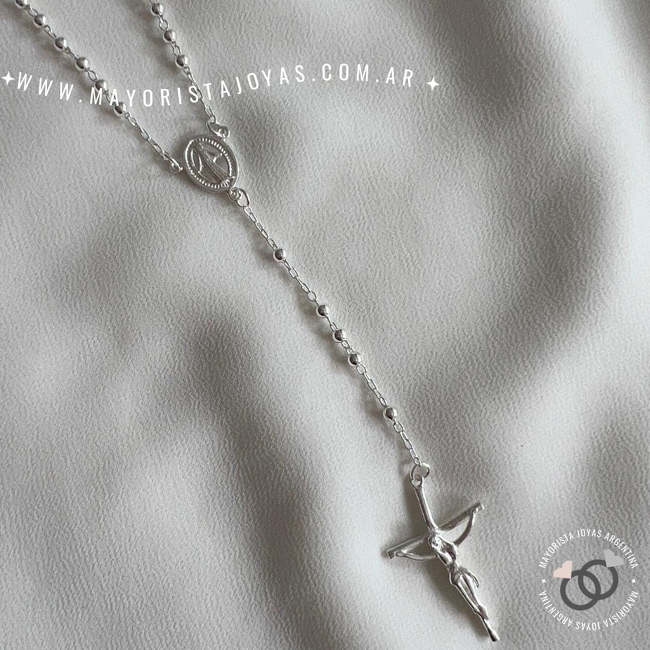 ROSARIO PLATA LISA 40 CM (PCL082)