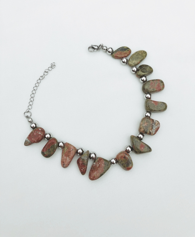 PULSERA ACERO Y PIEDRAS (6380)