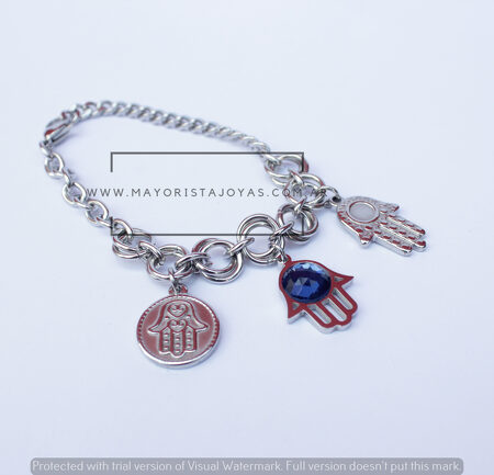 PULSERA ACERO Y CRISTAL (6306)