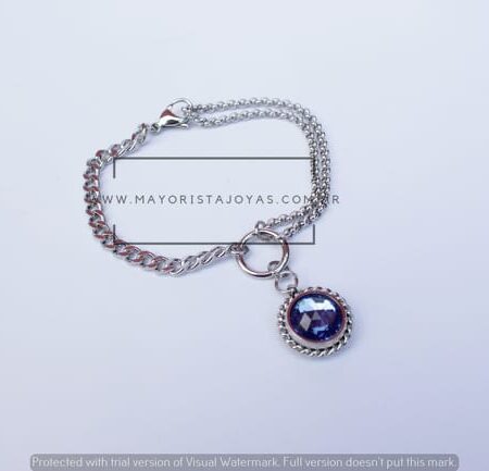 PULSERA ACERO Y CRISTAL (6890)