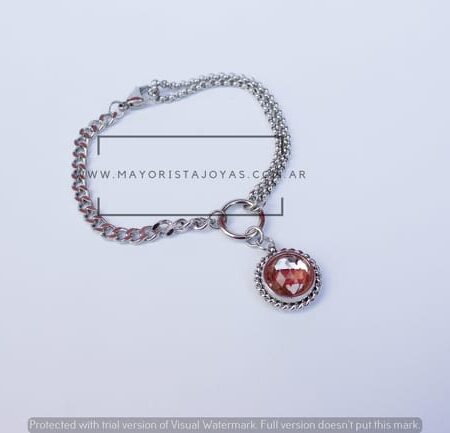PULSERA ACERO Y CRISTAL (6893)