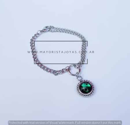 PULSERA ACERO Y CRISTAL (6891)