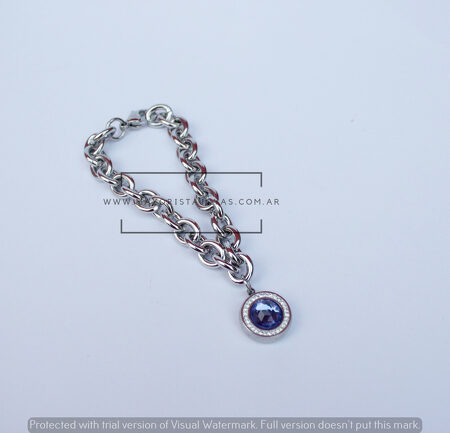 PULSERA ACERO Y CRISTAL(6268)