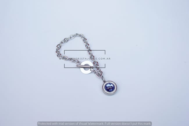 PULSERA ACERO Y CRISTAL (6295)
