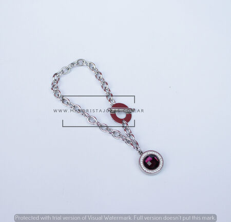 PULSERA ACERO Y CRISTAL (6296)