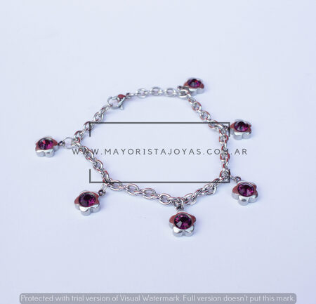PULSERA ACERO Y CRISTAL (6330)