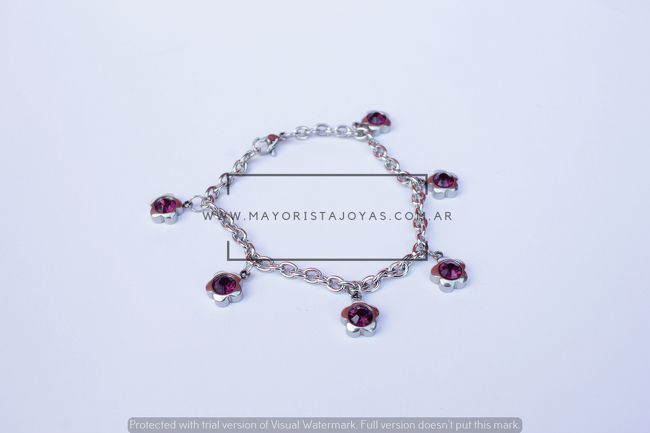 PULSERA ACERO Y CRISTAL (6330)
