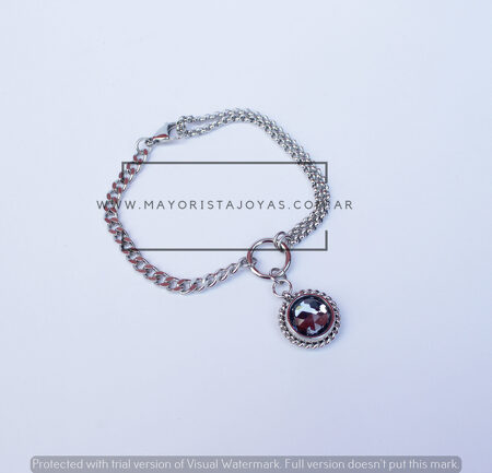 PULSERA ACERO Y CRISTAL (6893)