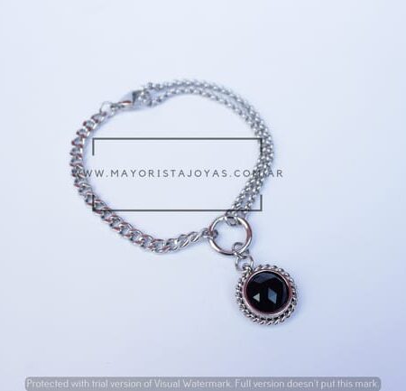 PULSERA ACERO Y CRISTAL (6894)