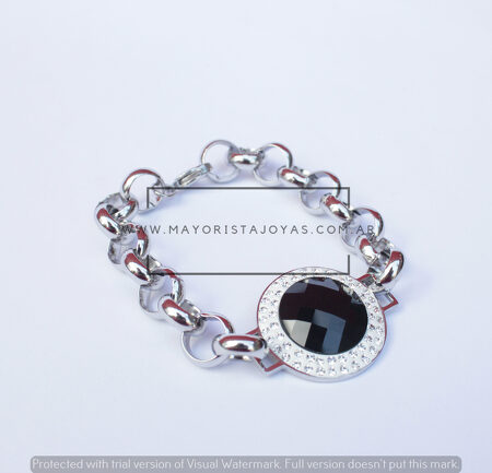 PULSERA ACERO Y CRISTAL (6896)