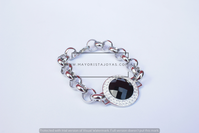 PULSERA ACERO Y CRISTAL (6896)