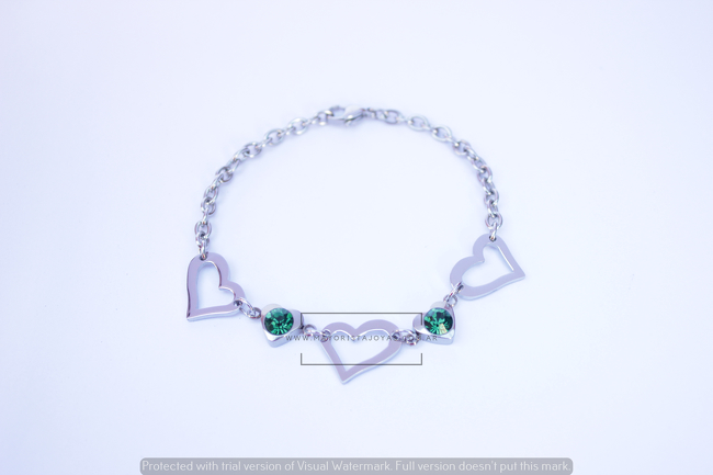 PULSERA ACERO Y CRISTAL (6235)