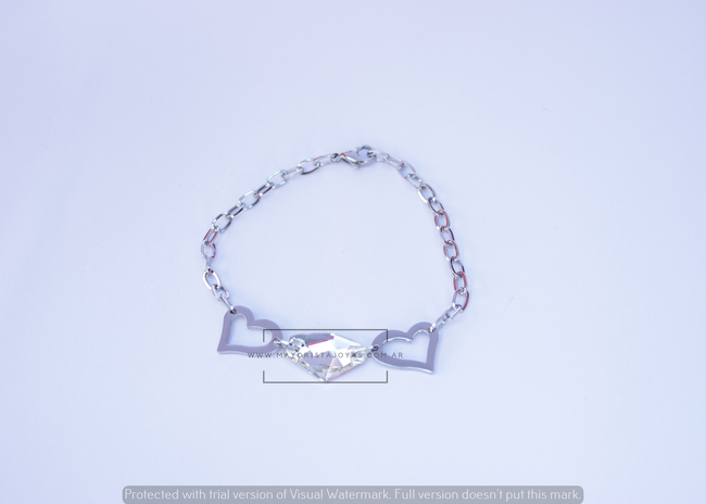 PULSERA ACERO Y CRISTAL(6281)
