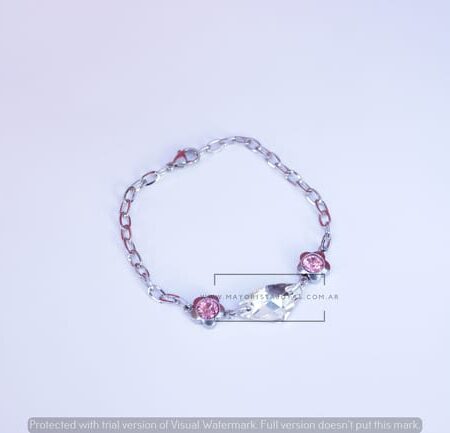 PULSERA ACERO Y CRISTAL (6630)