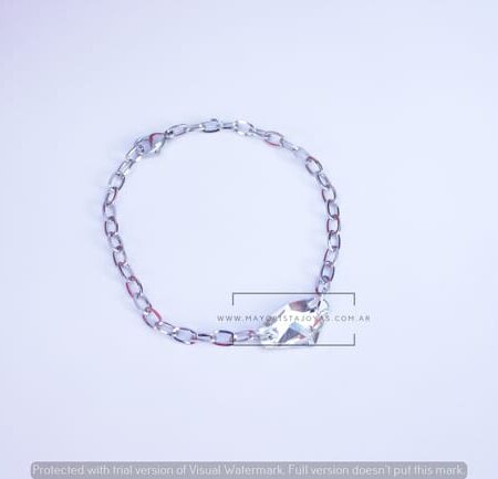 PULSERA ACERO Y CRISTAL(6246)