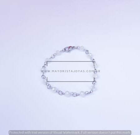 PULSERA ACERO Y CRISTAL (6316)