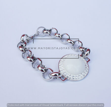 PULSERA ACERO Y CRISTAL (6898)