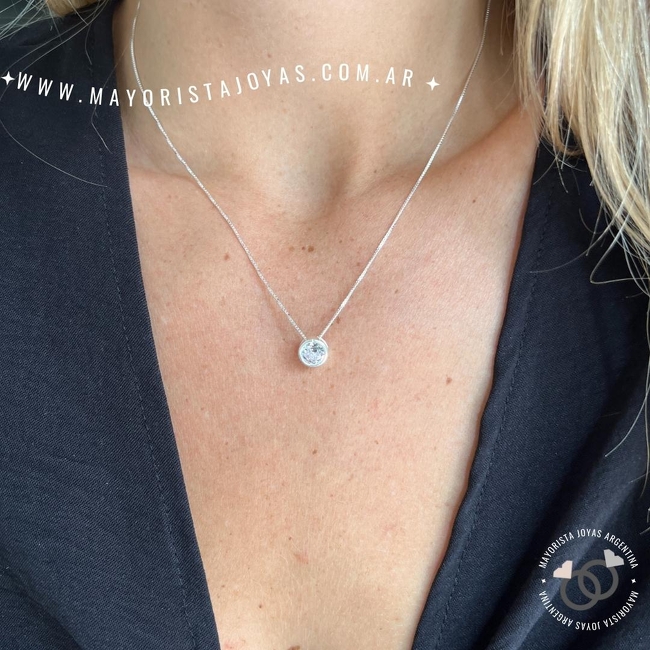 COLLAR SUSANITO PLATA Y CUBIC 6 MM (PCC017)