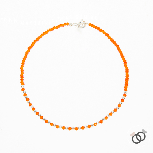 TOBILLERA PLATA Y CRISTALES CHECOS (TPL0019)