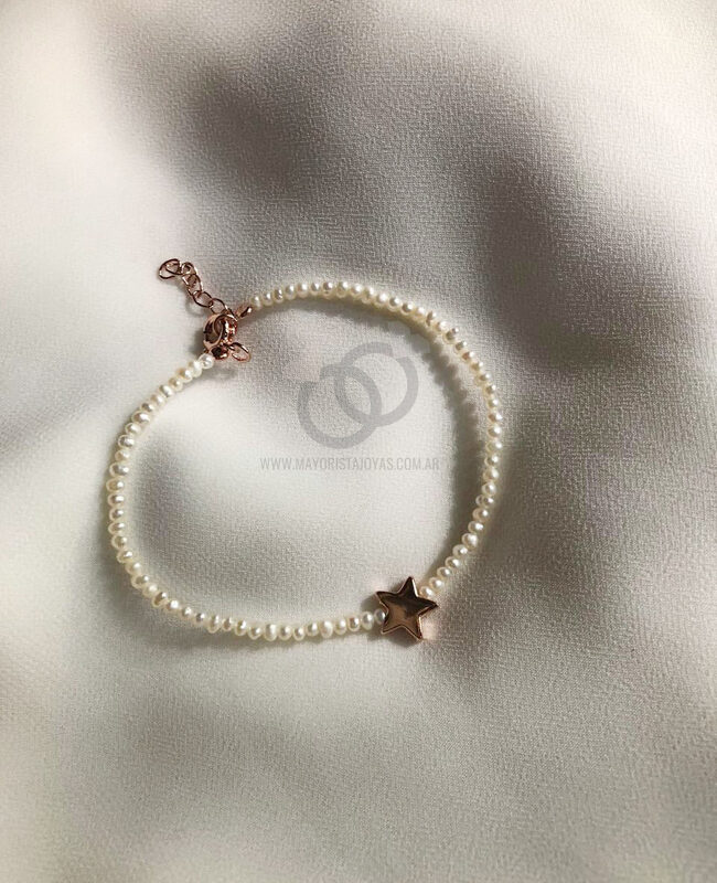 PULSERA PLATA Y MICRO PERLAS (PBN052)