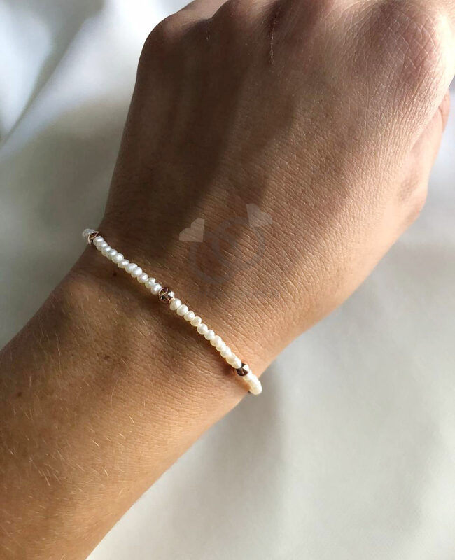 PULSERA PLATA Y MICRO PERLAS(PBN005)