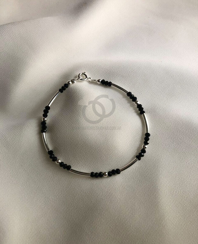 PULSERA PLATA Y CRISTAL (PBC047)