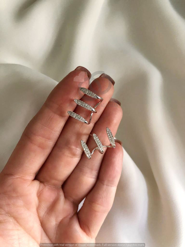 AROS PLATA Y CUBIC EAR CUFF (PPC0121)